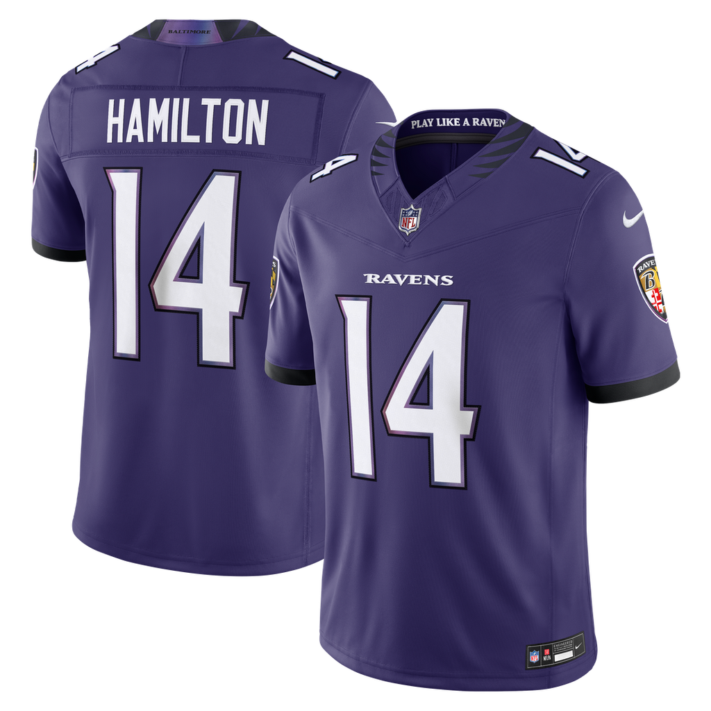 Baltimore Ravens Kyle Hamilton Black Alternate Vapor F.U.S.E. Stitched Limited Jersey product image 7, provided for visual