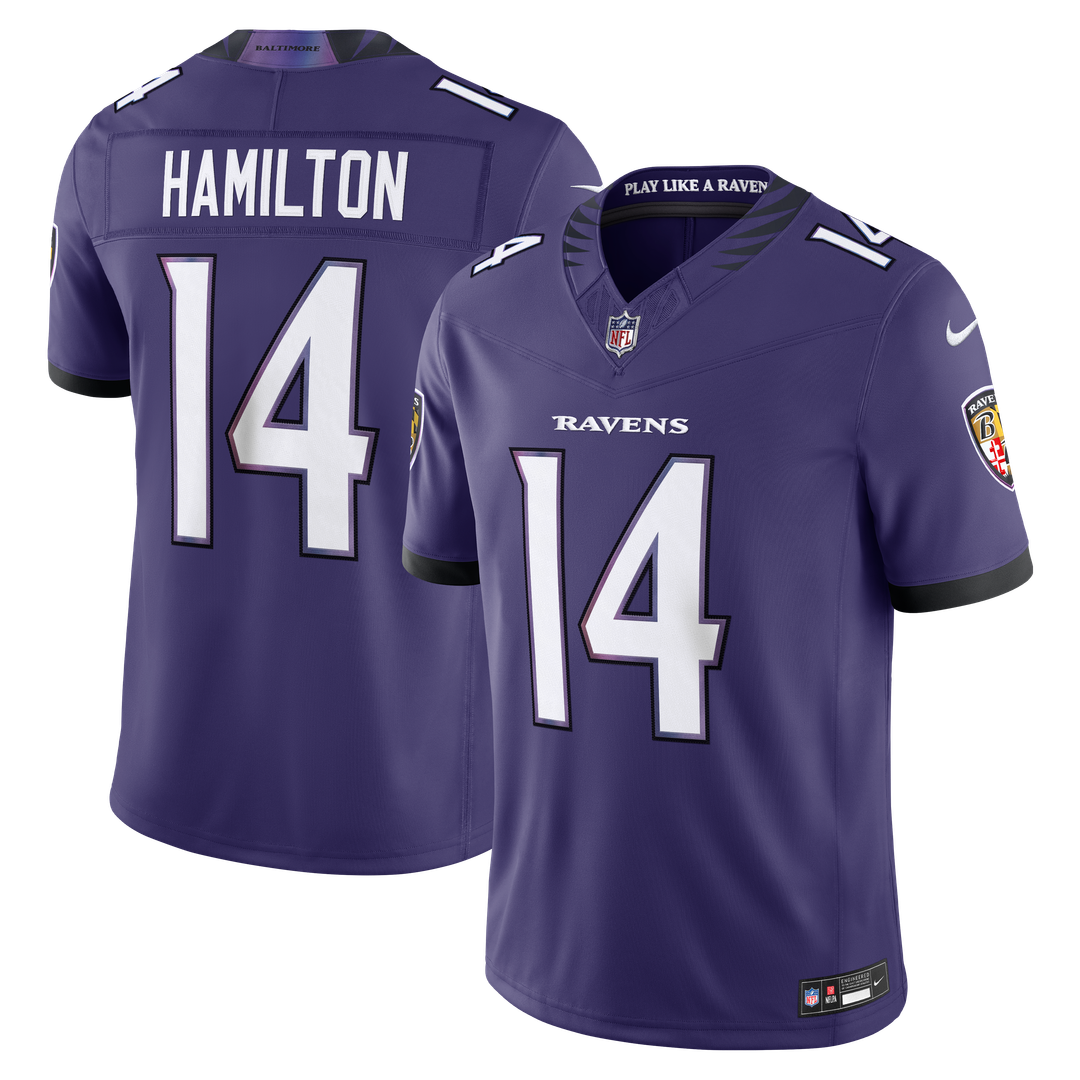 Baltimore Ravens Kyle Hamilton Black Alternate Vapor F.U.S.E. Stitched Limited Jersey product image 7, provided for visual