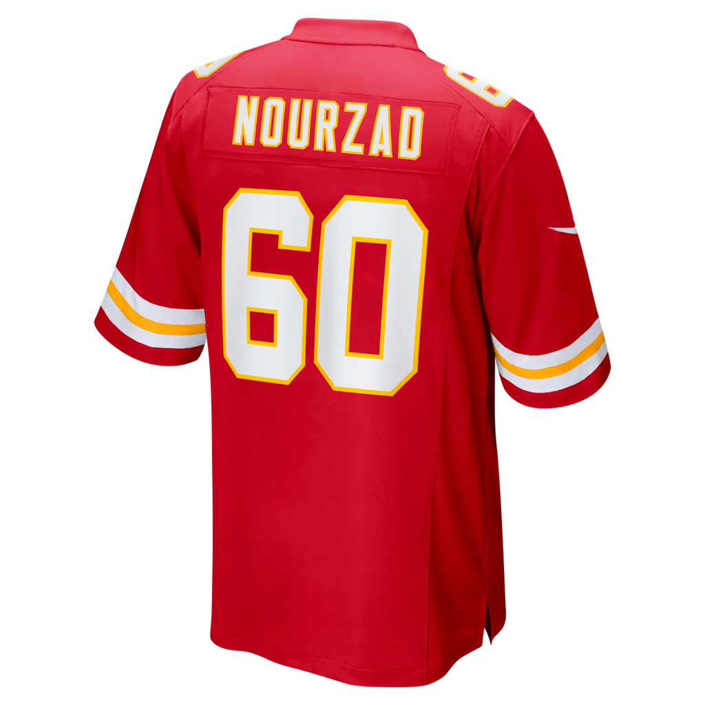 Kansas City Chiefs Hunter Nourzad Red Game Jersey product image 3, provided for visual reference and product detail review