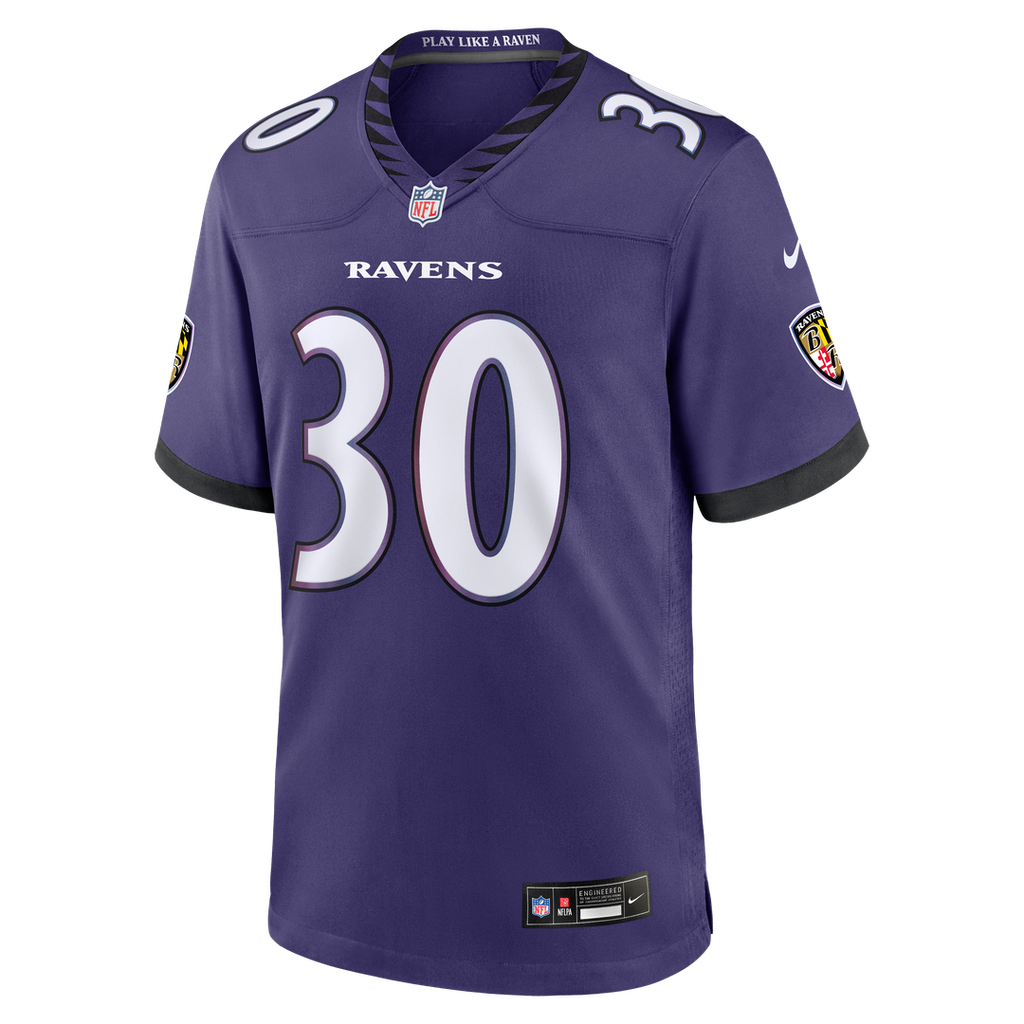 Baltimore Ravens Ryan Eckley Purple Team Game Jersey product image 2, provided for visual reference and product detail review