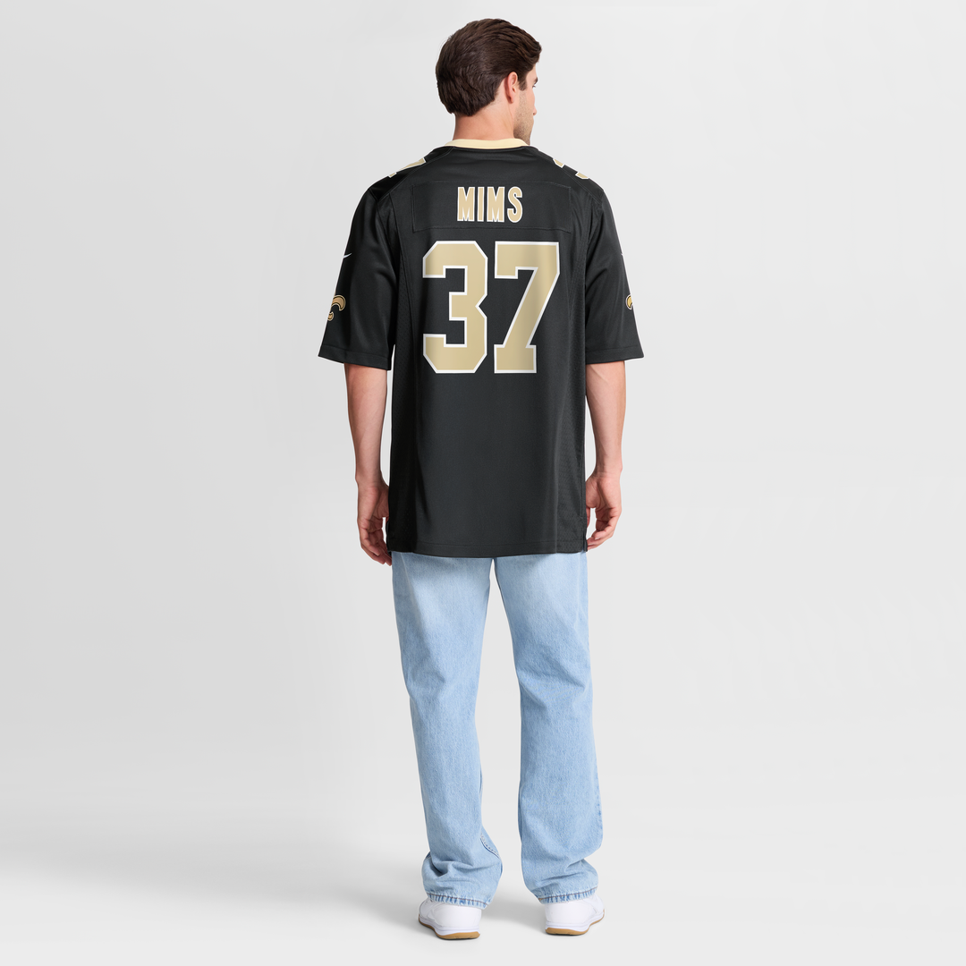 New Orleans Saints Mims Black Team Game Jersey product image 8, provided for visual reference and product detail review