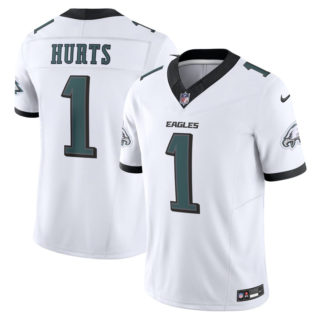 Philadelphia Eagles Jalen Hurts White Vapor F.U.S.E. Limited Jersey product image 1, provided for visual reference and