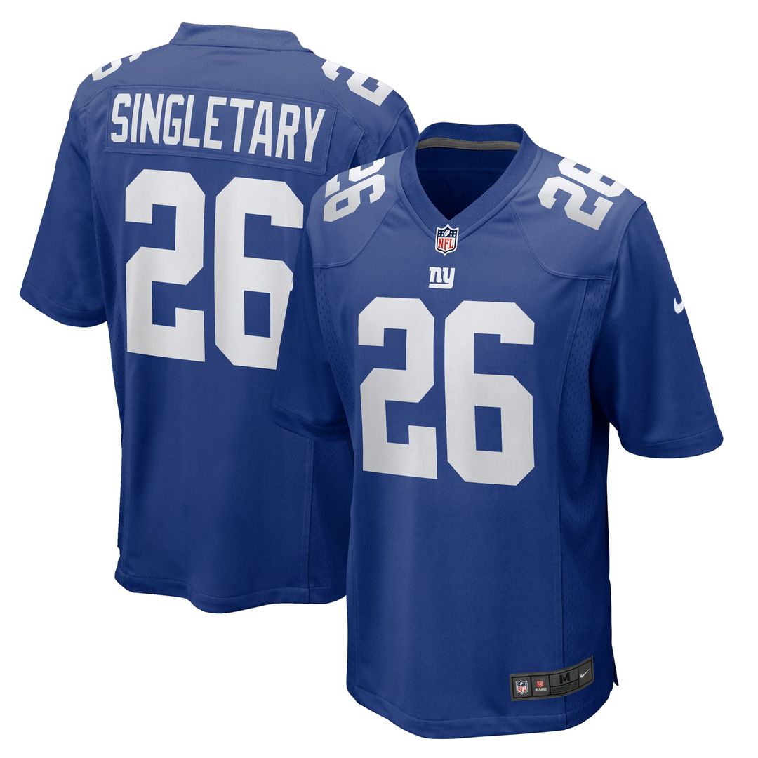 New York Giants Devin Singletary Royal Team Game Jersey product image 1, provided for visual reference and product detail