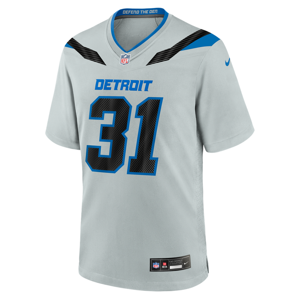 Detroit Lions Kerby Joseph Silver 2026 Rivalries Collection Game Jersey product image 2, provided for visual reference and