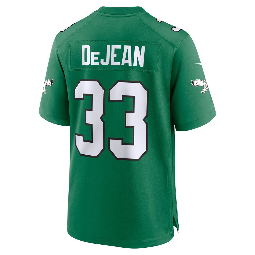 Philadelphia Eagles Cooper DeJean Midnight Green Team Game Jersey product image 15, provided for visual reference and