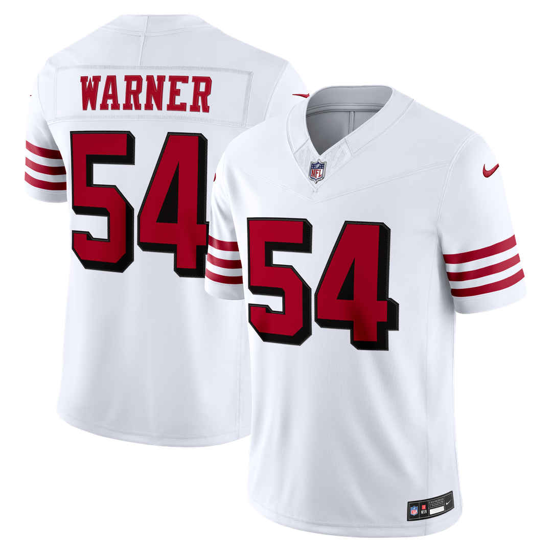 San Francisco 49ers Fred Warner White Alternate Vapor F.U.S.E. Stitched Limited Jersey product image 1, provided for visual