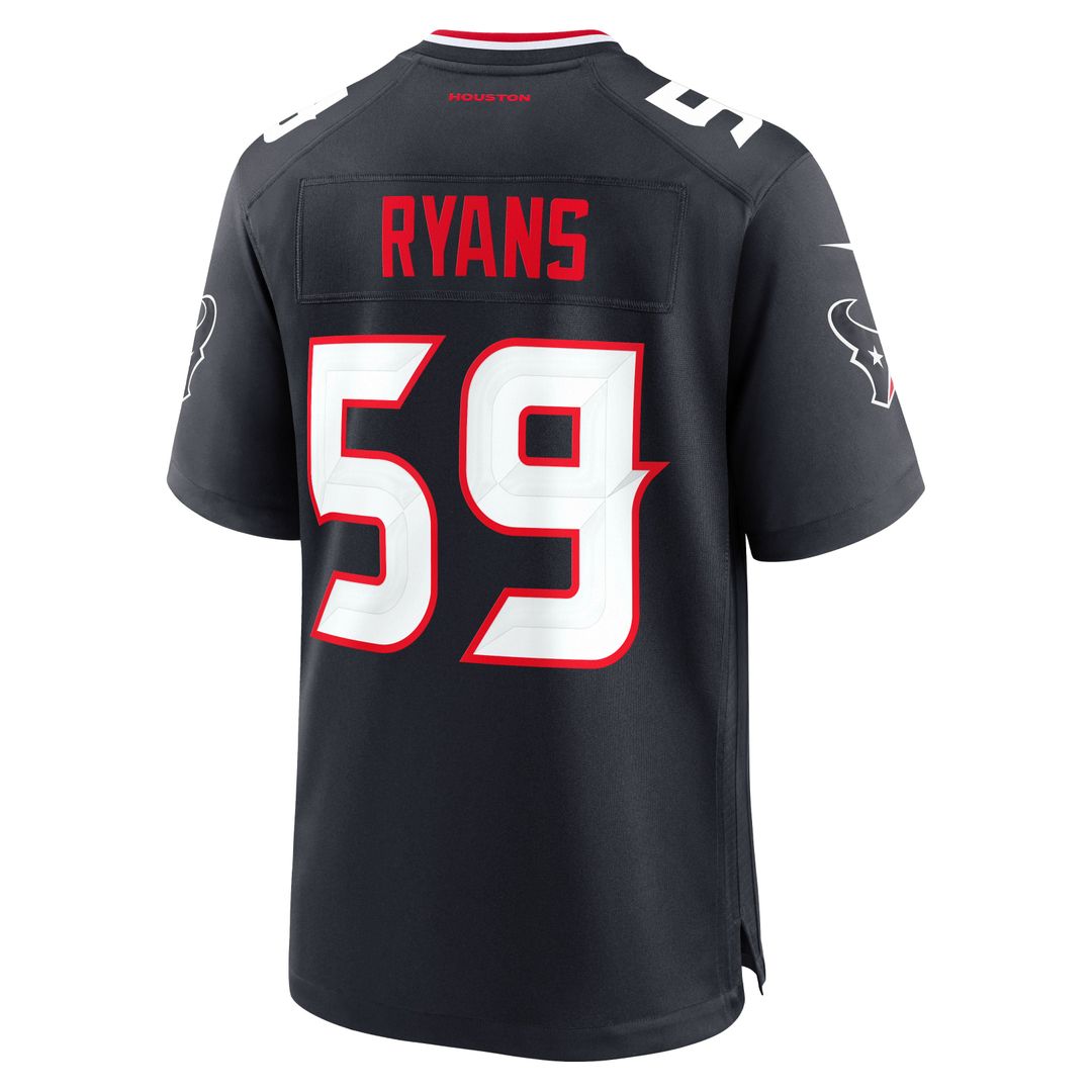 Houston Texans DeMeco Ryans Navy Team Retired Game Jersey product image 3, provided for visual reference and product detail