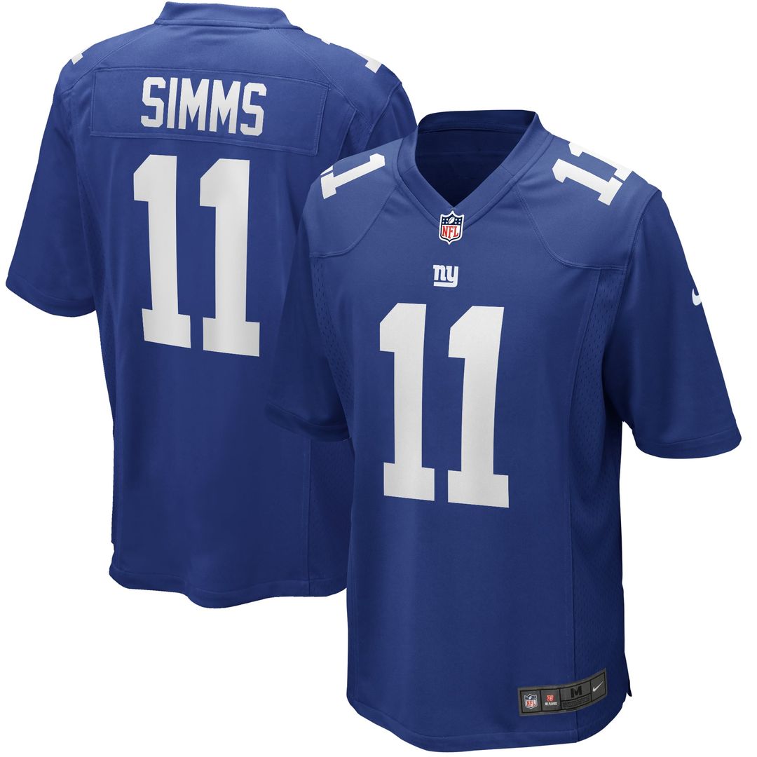 New York Giants Phil Simms Royal Game Retired Player Jersey product image 1, provided for visual reference and product