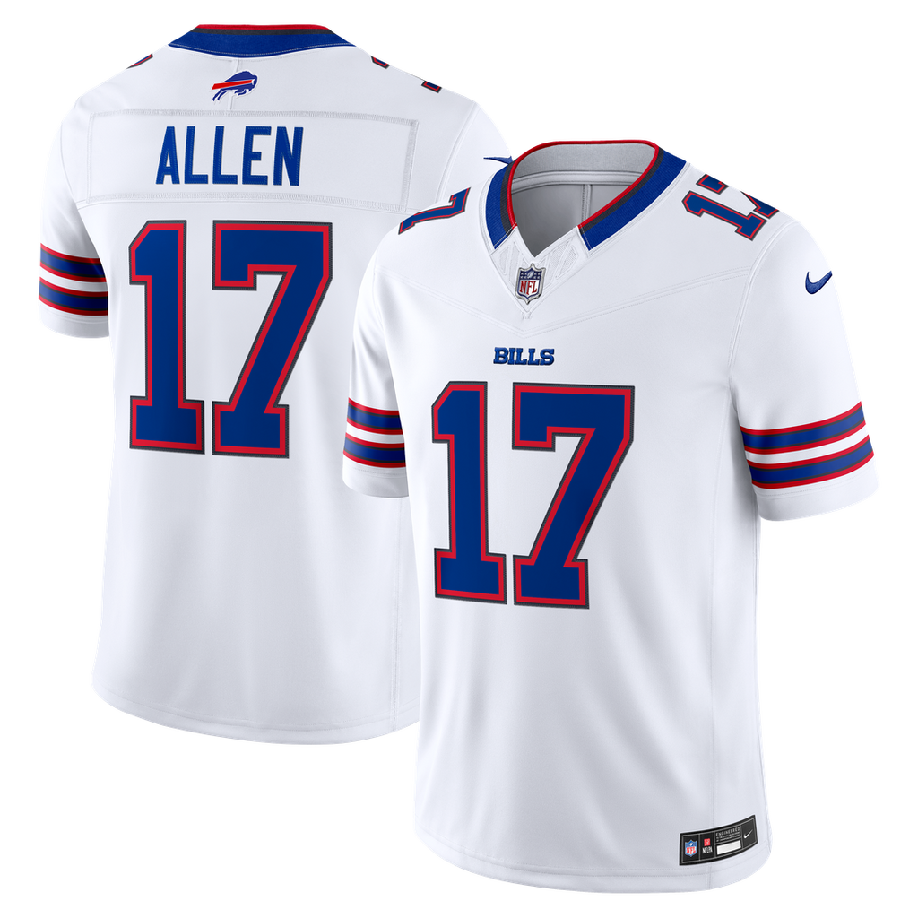 Buffalo Bills Josh Allen White Vapor F.U.S.E. Stitched Limited Jersey product image 1, provided for visual reference and
