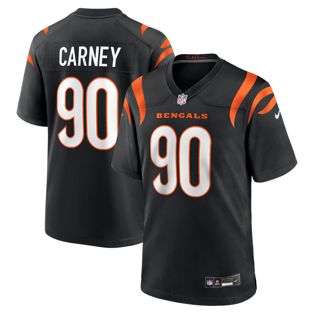 Cincinnati Bengals Owen Carney Black Home Game Player Jersey product image 1, provided for visual reference and product