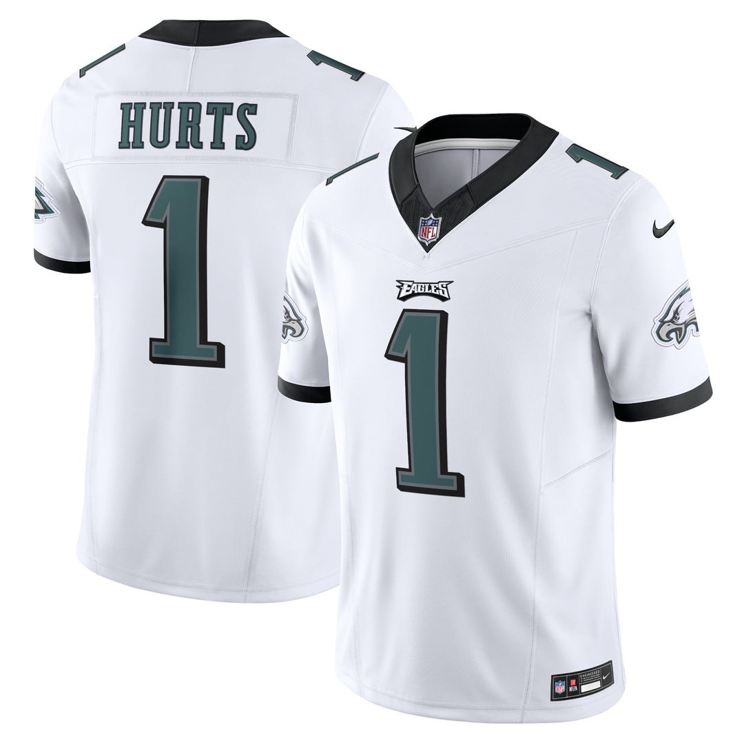Philadelphia Eagles Jalen Hurts White Vapor F.U.S.E. Limited Jersey product image 1, provided for visual reference and