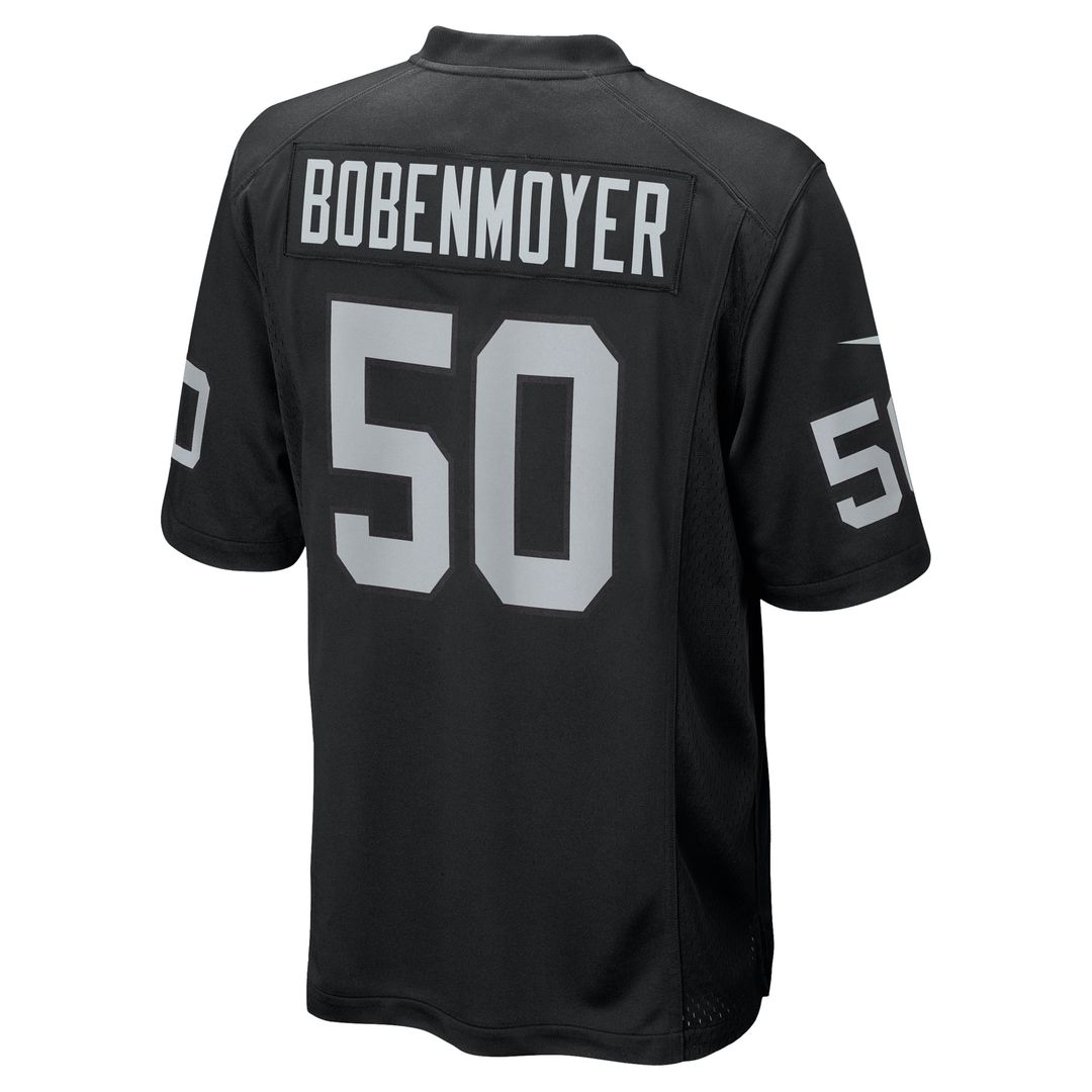 Las Vegas Raiders Jacob Bobenmoyer Black Game Player Jersey product image 3, provided for visual reference and product