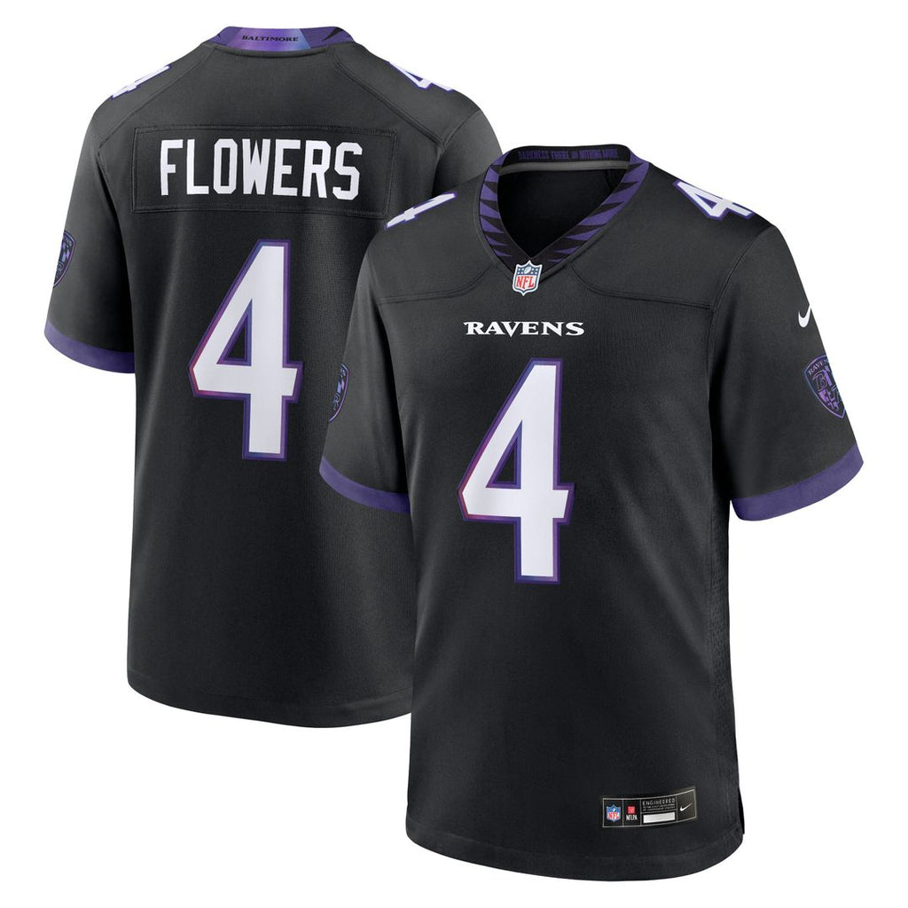 Baltimore Ravens Zay Flowers Purple Alternate Game Jersey product image 7, provided for visual reference and product detail