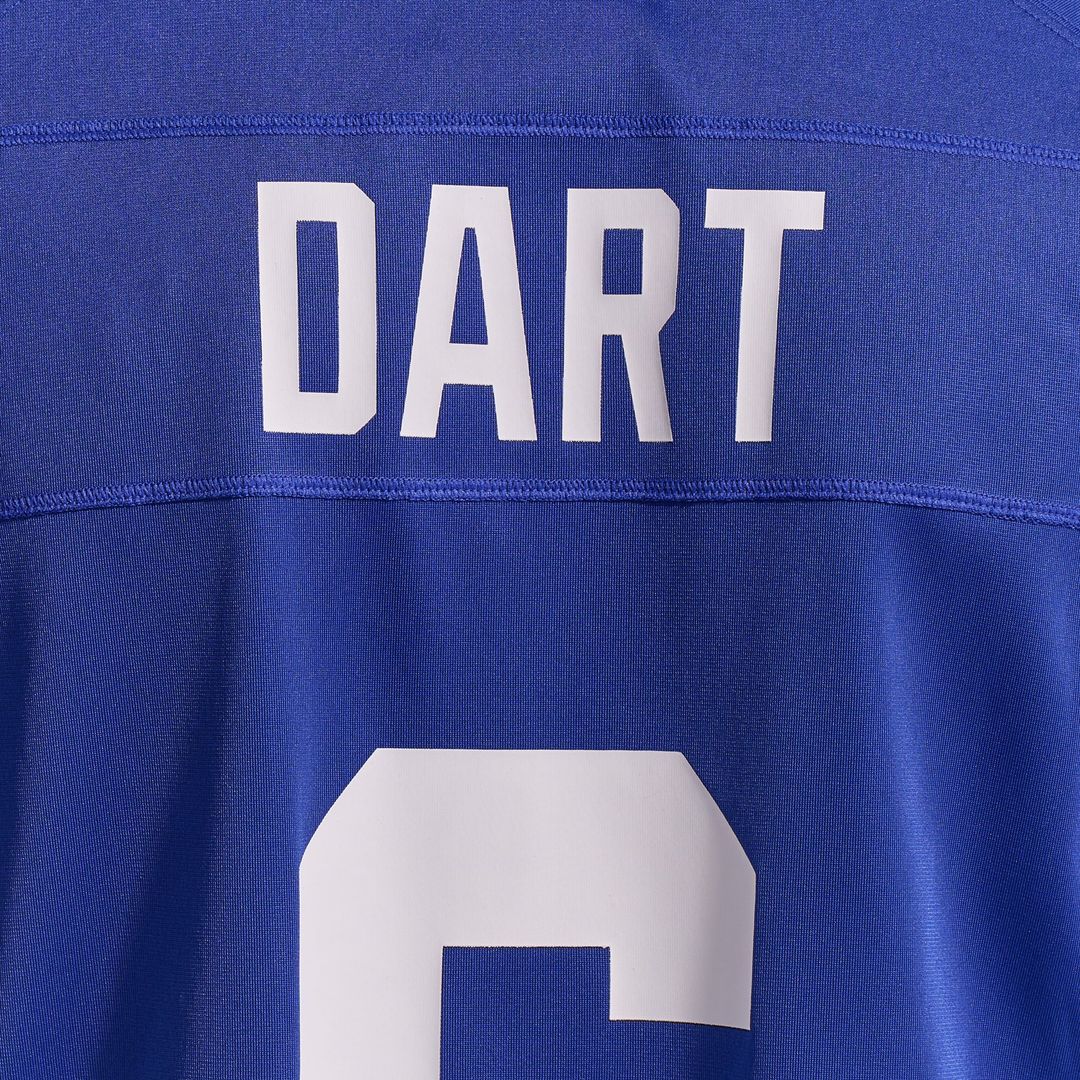 New York Giants Jaxson Dart Red Alternate Century Red Game Jersey product image 23, provided for visual reference and