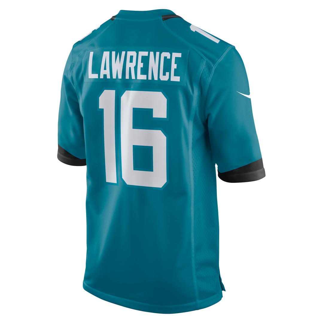 Jacksonville Jaguars Trevor Lawrence Teal Home Game Jersey product image 7, provided for visual reference and product detail