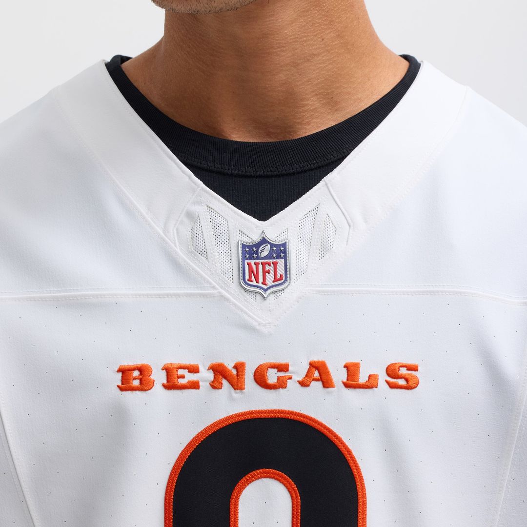 Cincinnati Bengals Joe Burrow White Vapor F.U.S.E. Elite Jersey product image 7, provided for visual reference and product
