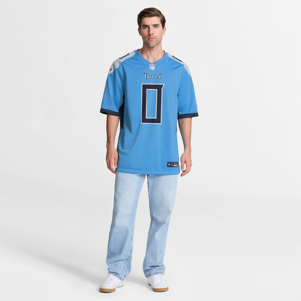 Tennessee Titans Calvin Ridley Light Blue Team Game Jersey product image 4, provided for visual reference and product detail