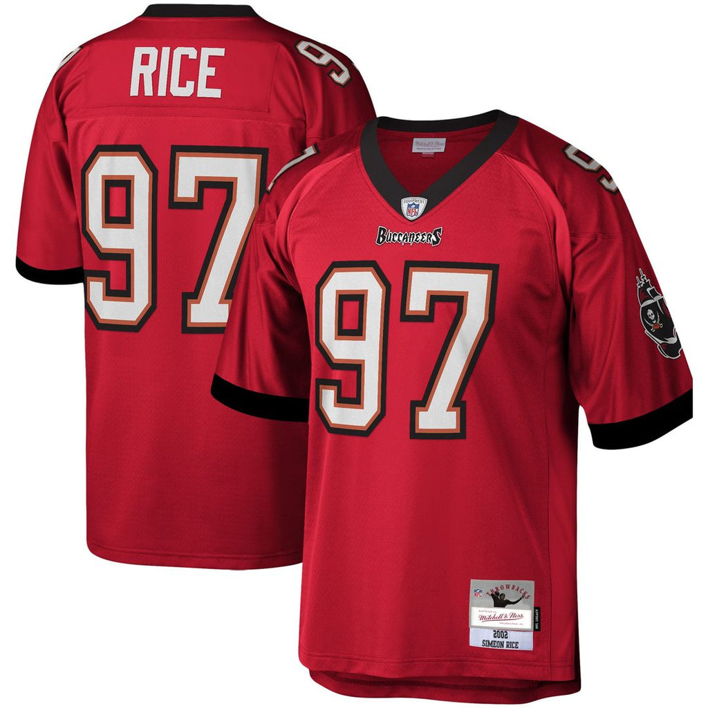 Tampa Bay Buccaneers Simeon Rice Red Legacy Replica Jersey product image 1, provided for visual reference and product detail