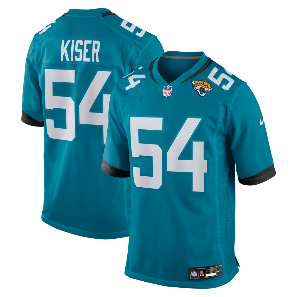Jacksonville Jaguars Jack Kiser Teal Team Game Jersey product image 1, provided for visual reference and product detail