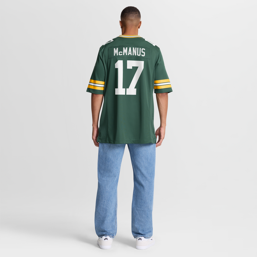 Green Bay Packers Brandon McManus Green Team Game Jersey product image 8, provided for visual reference and product detail