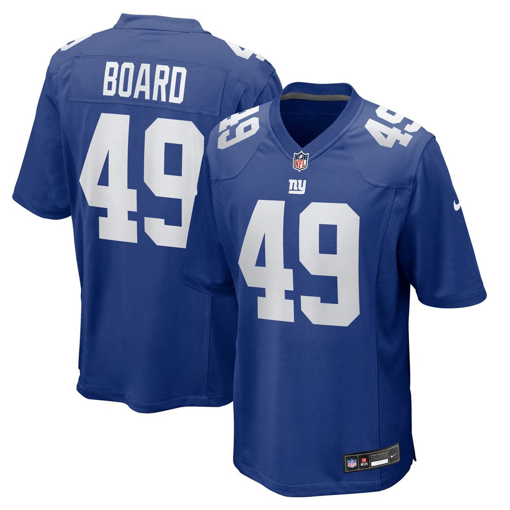 New York Giants Chris Board Royal Team Game Jersey product image 1, provided for visual reference and product detail review