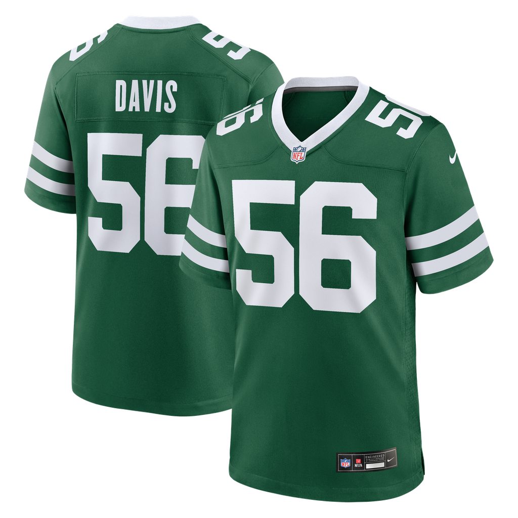New York Jets Demario Davis Legacy Green Team Game Jersey product image 1, provided for visual reference and product detail