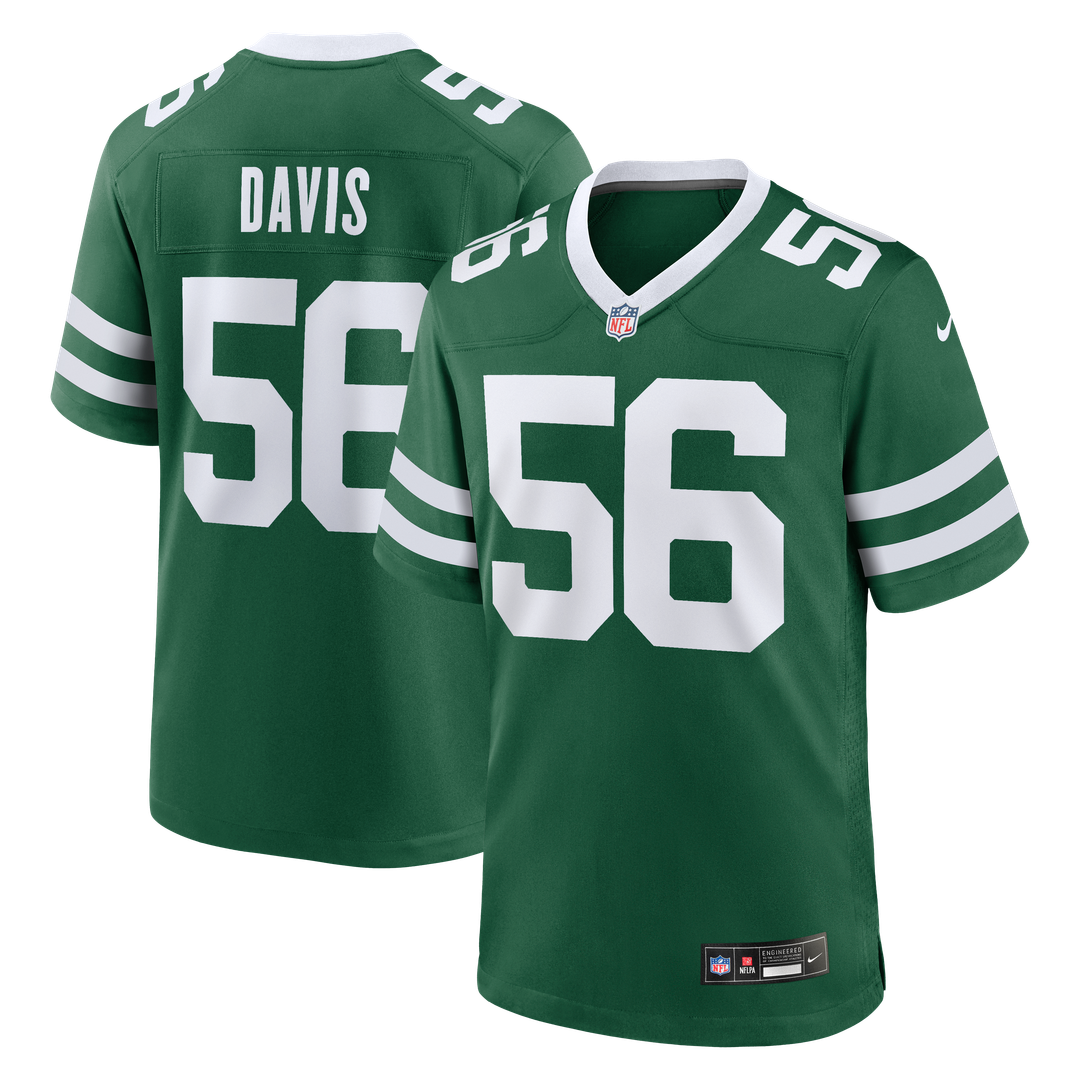 New York Jets Demario Davis Legacy Green Team Game Jersey product image 1, provided for visual reference and product detail