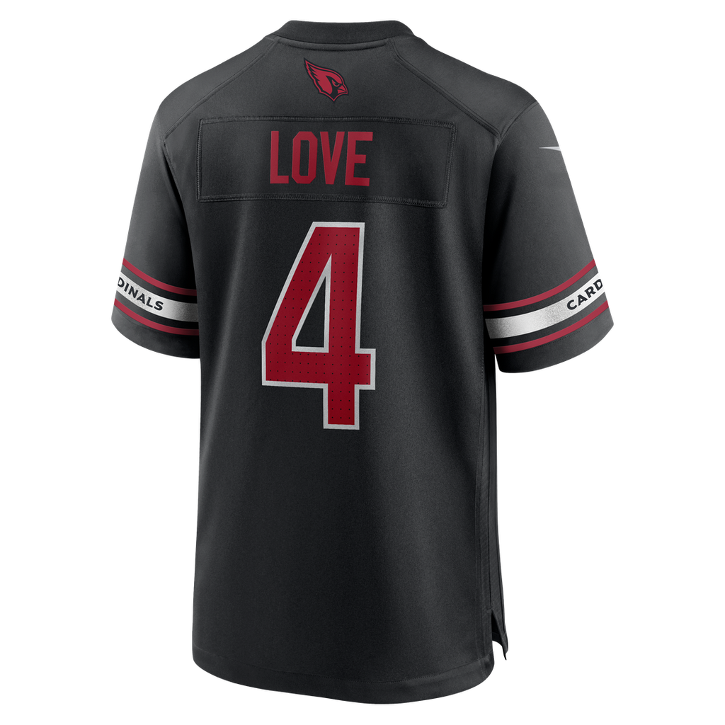 Arizona Cardinals Jeremiyah Love Black Alternate Game Player Jersey product image 3, provided for visual reference and