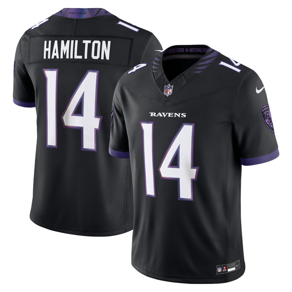 Baltimore Ravens Kyle Hamilton Black Alternate Vapor F.U.S.E. Stitched Limited Jersey product image 4, provided for visual