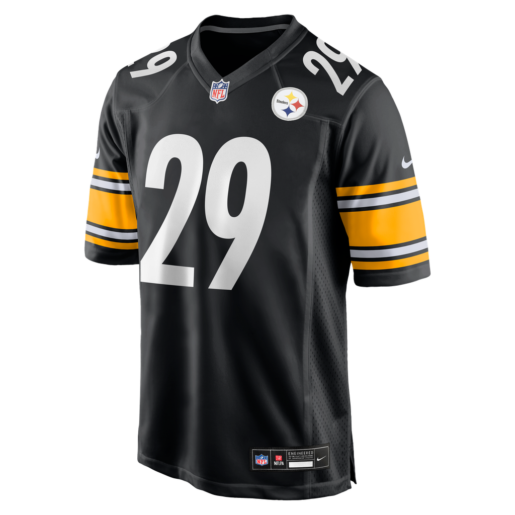 Pittsburgh Steelers Ryan Watts Black Game Jersey product image 2, provided for visual reference and product detail review