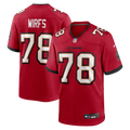Tampa Bay Buccaneers Tristan Wirfs Red Player Game Jersey product image 1, provided for visual reference and product detail