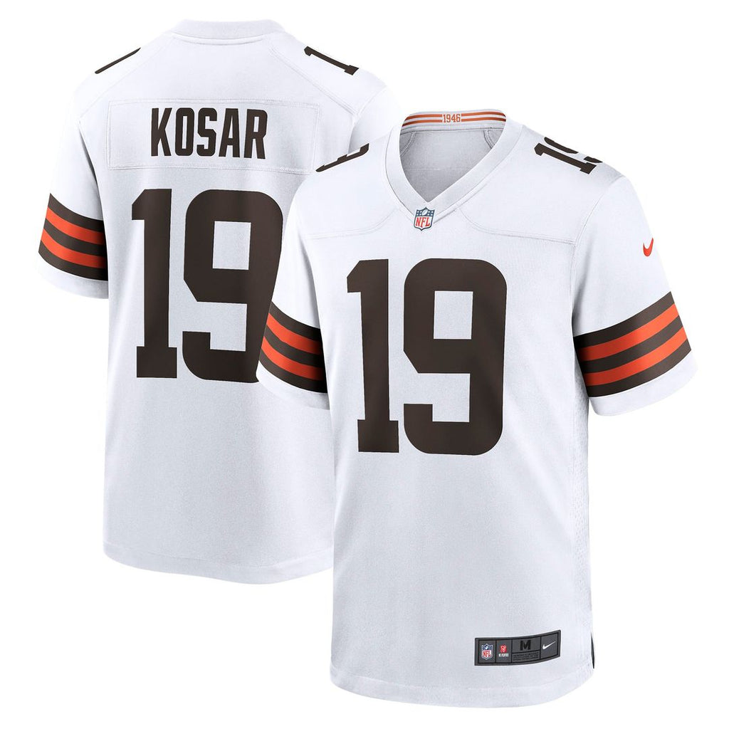 Cleveland Browns Bernie Kosar White Retired Player Game Jersey product image 1, provided for visual reference and product