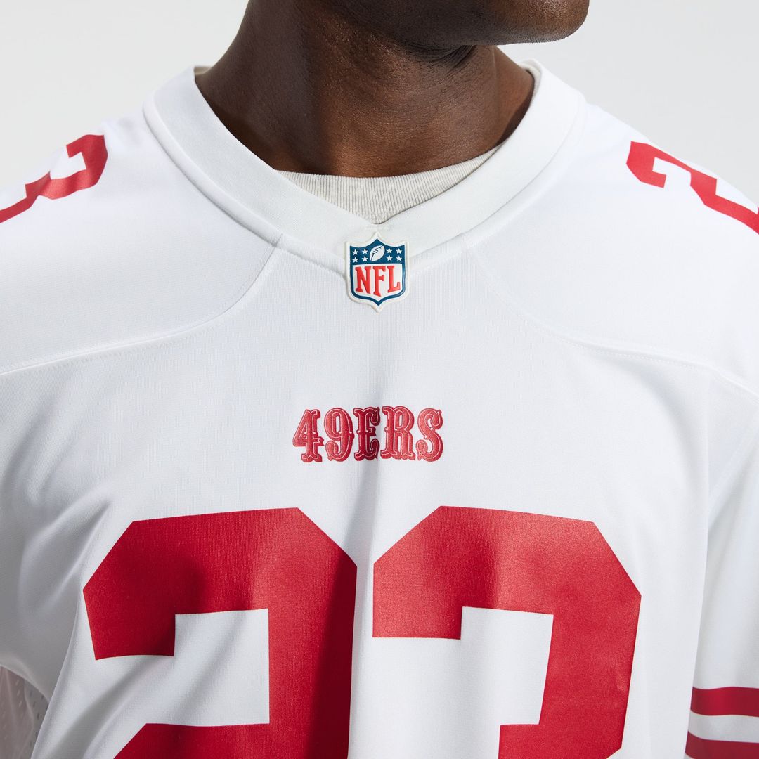 San Francisco 49ers Christian McCaffrey White Game Player Jersey product image 19, provided for visual reference and product