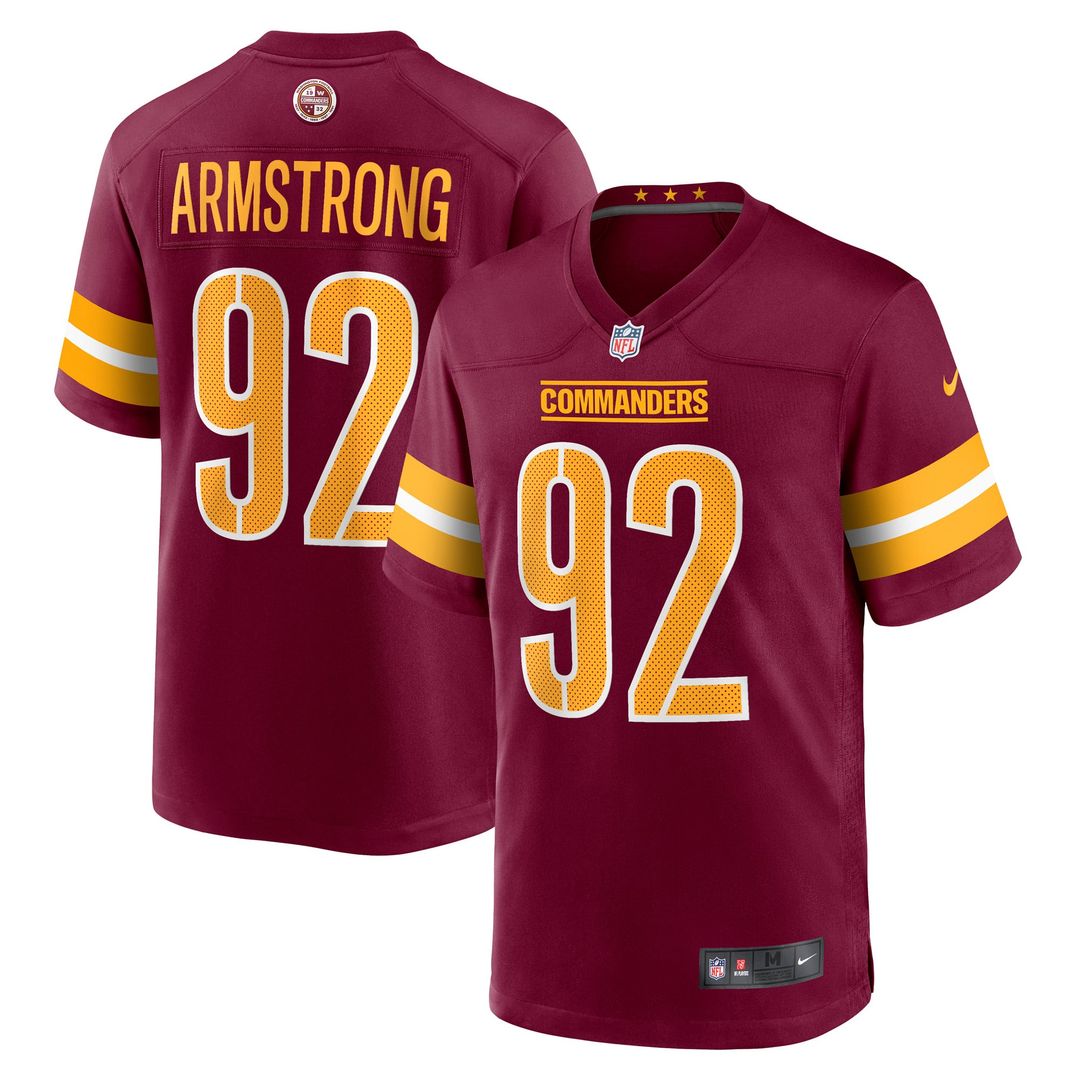 Washington Commanders Dorance Armstrong Burgundy Game Jersey product image 1, provided for visual reference and product