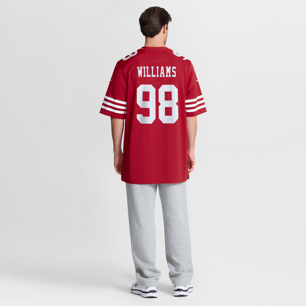 San Francisco 49ers Mykel Williams Scarlet Team Game Jersey product image 8, provided for visual reference and product