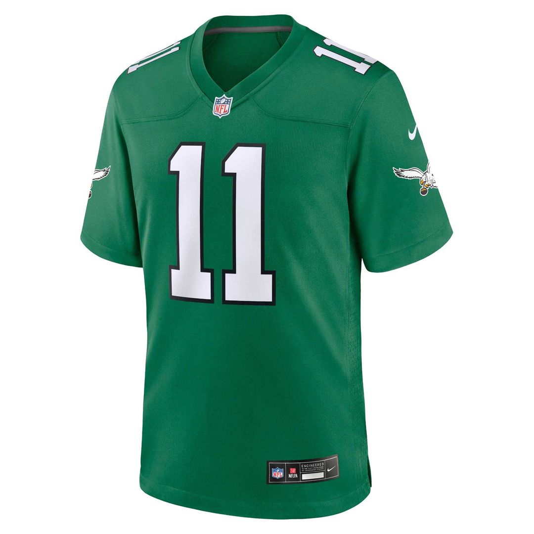 Philadelphia Eagles A.J. Brown Kelly Green Alternate Game Player Jersey product image 19, provided for visual reference and