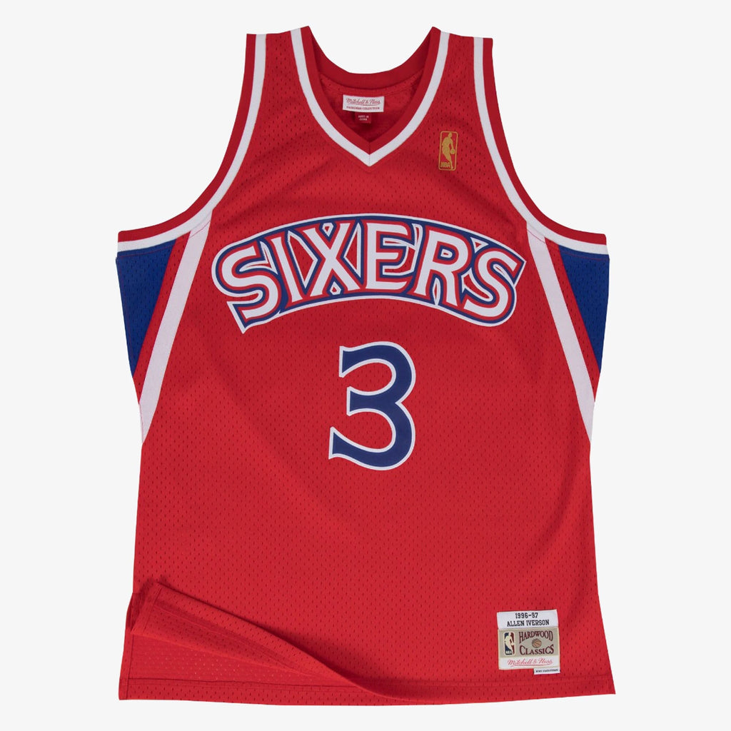 Allen Iverson Philadelphia 76ers 1996-97 Swingman Road Jersey product image 1, provided for visual reference and product