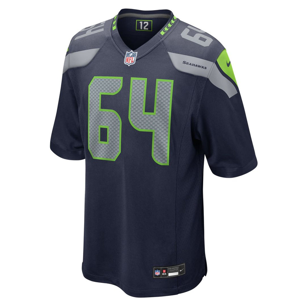 Seattle Seahawks Christian Haynes College Navy Game Jersey product image 2, provided for visual reference and product detail