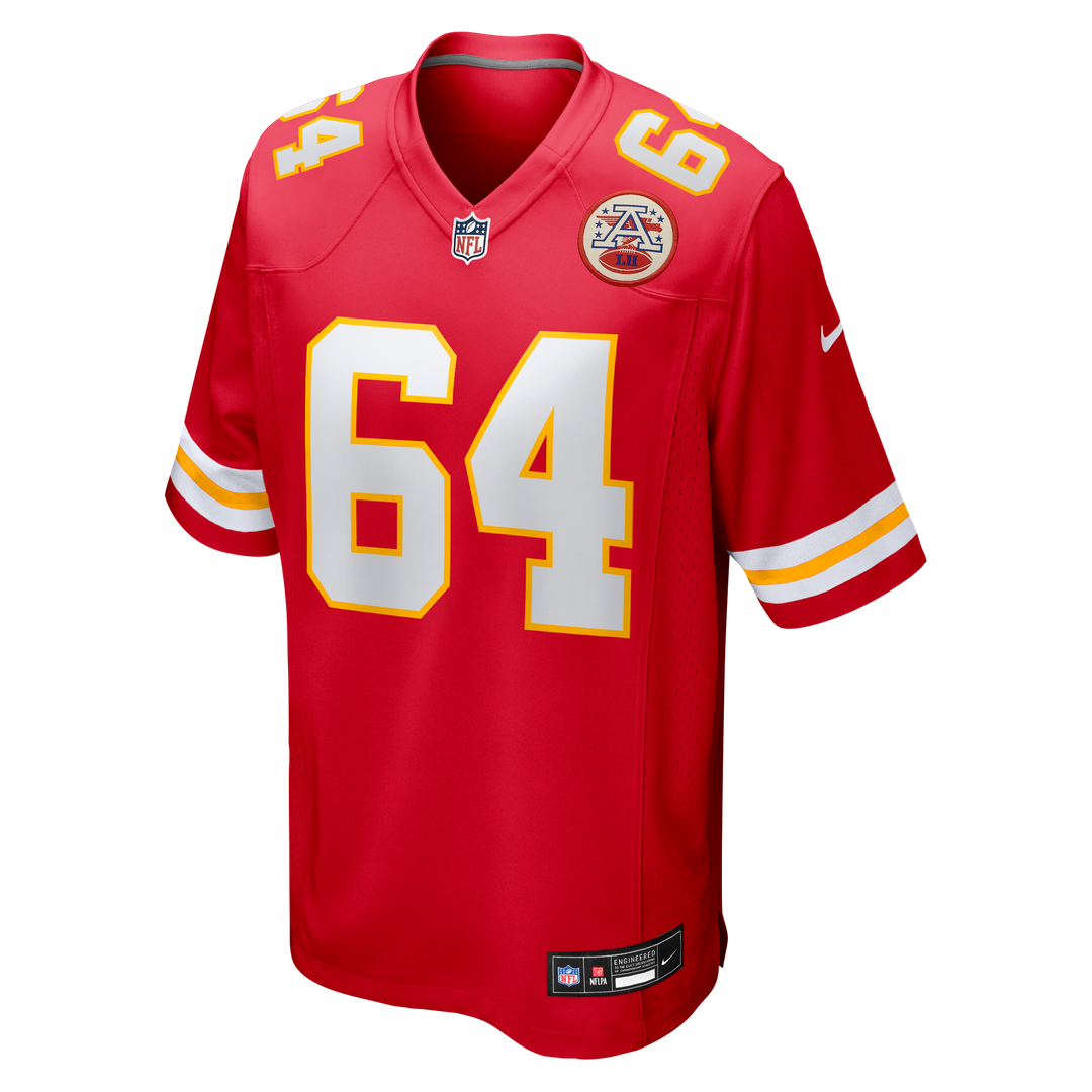 Kansas City Chiefs Wanya Morris Red Game Jersey product image 2, provided for visual reference and product detail review