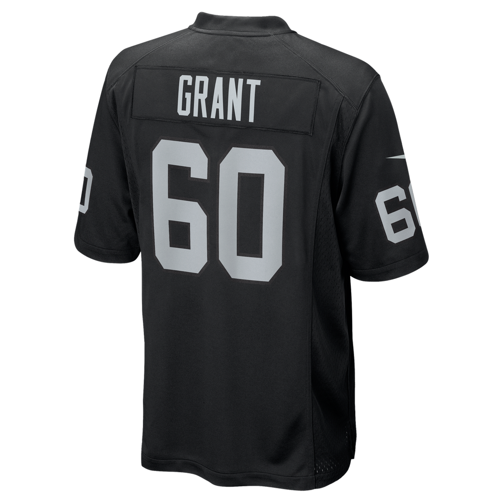 Las Vegas Raiders Charles Grant Black Team Game Jersey product image 3, provided for visual reference and product detail