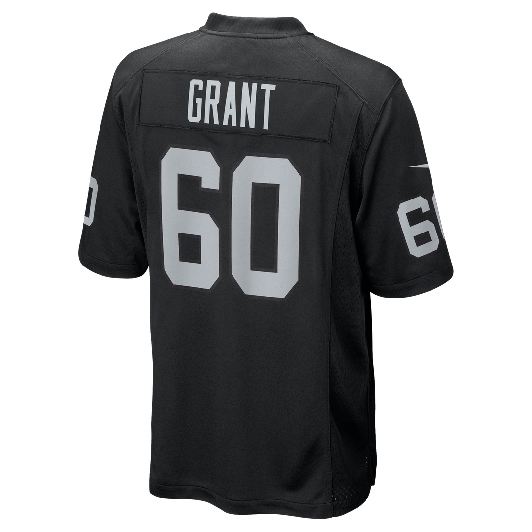 Las Vegas Raiders Charles Grant Black Team Game Jersey product image 3, provided for visual reference and product detail