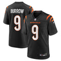 Cincinnati Bengals Joe Burrow Black Player Game Jersey product image 1, provided for visual reference and product detail