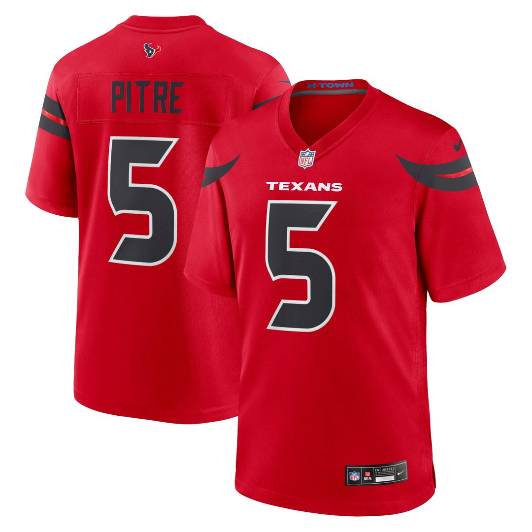 Houston Texans Jalen Pitre Red Alternate Game Jersey product image 7, provided for visual reference and product detail review