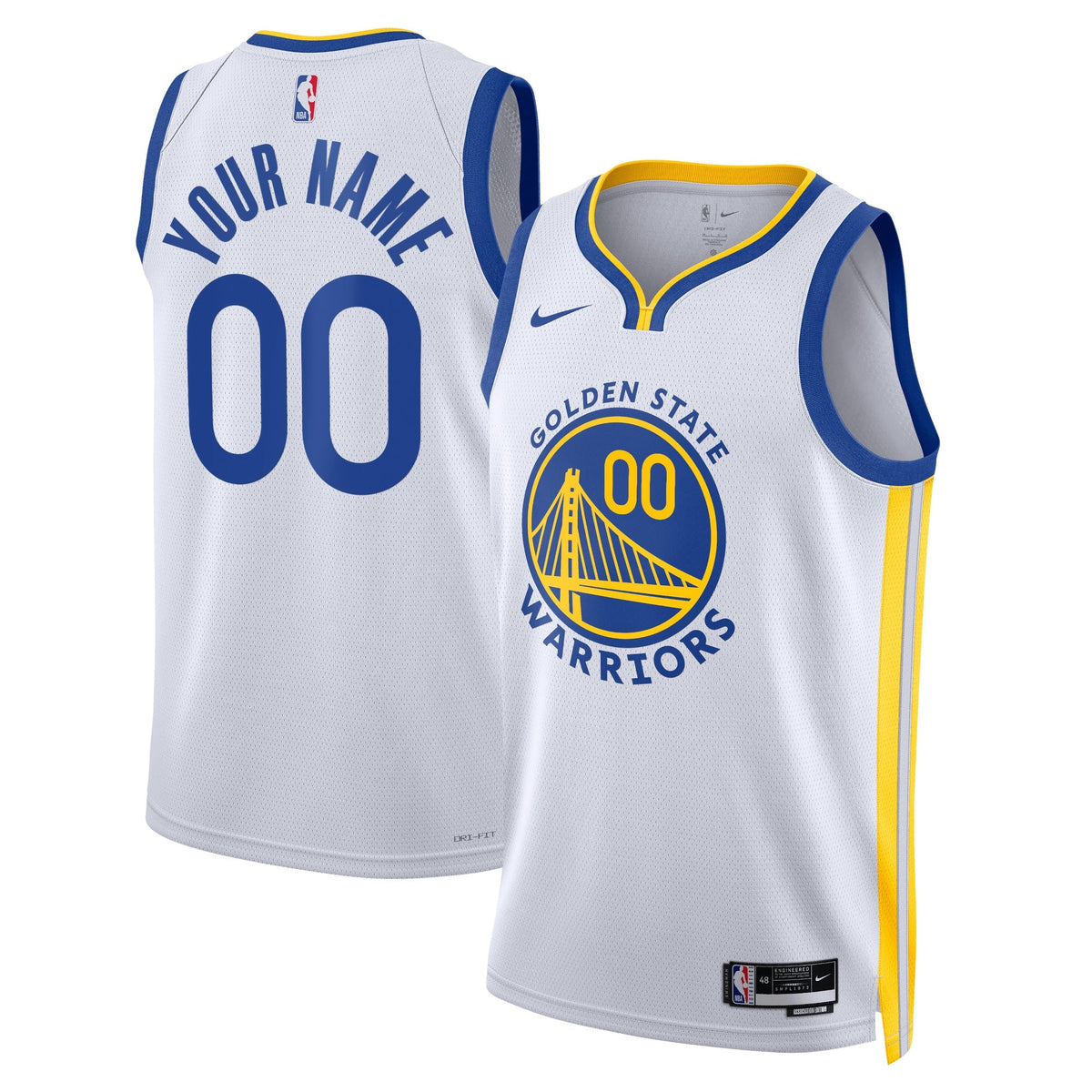 Golden State Warriors Association Swingman Basketball Jersey - Custom - Unisex product image 1, provided for visual