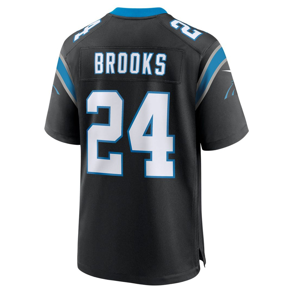 Carolina Panthers Jonathon Brooks Black Game Jersey product image 3, provided for visual reference and product detail review