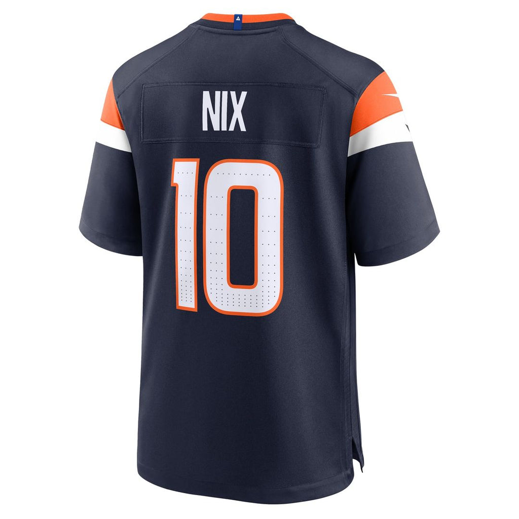Denver Broncos Bo Nix Navy Alternate Game Jersey product image 9, provided for visual reference and product detail review
