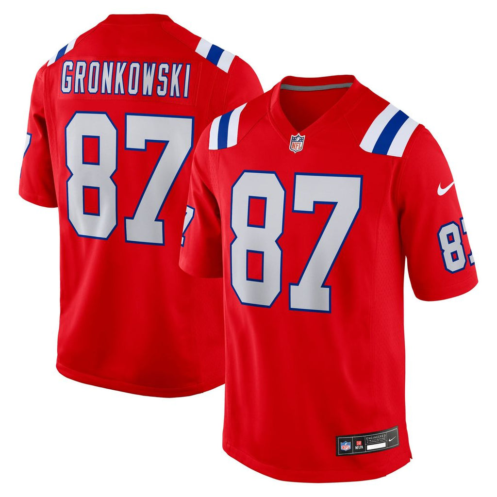 New England Patriots Rob Gronkowski Red Alternate Retired Player Game Jersey product image 1, provided for visual reference