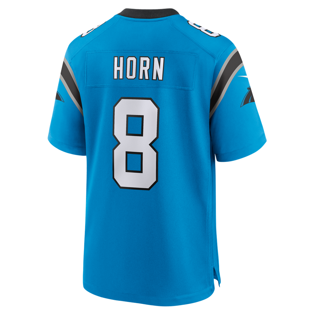 Carolina Panthers Jaycee Horn Blue Alternate Game Jersey product image 7, provided for visual reference and product detail