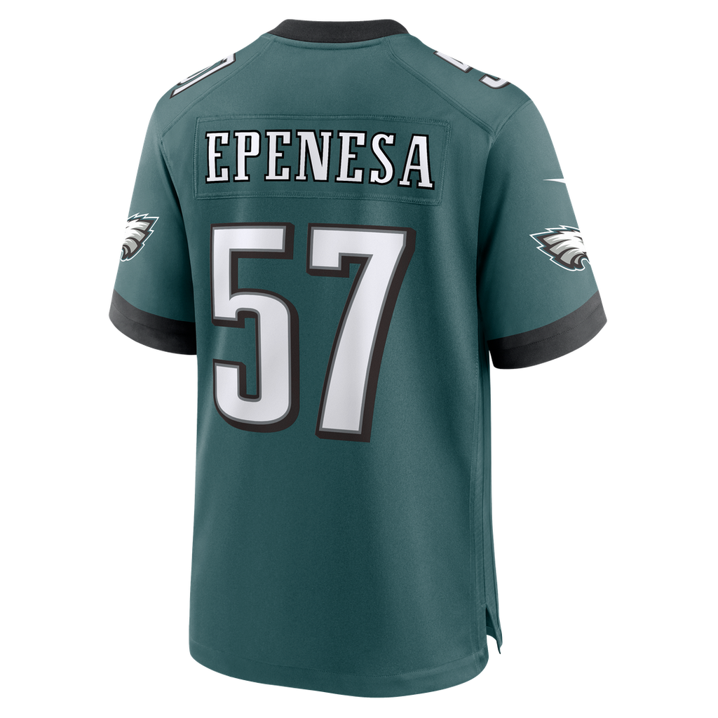 Philadelphia Eagles A.J. Epenesa Midnight Green Team Game Jersey product image 3, provided for visual reference and product