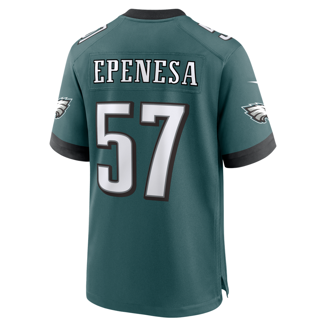 Philadelphia Eagles A.J. Epenesa Midnight Green Team Game Jersey product image 3, provided for visual reference and product